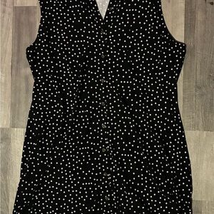 Black Polka Dot Sleeveless mini dress/top